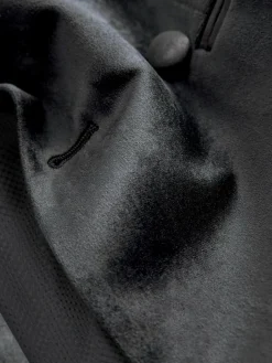 Outlet Next Black Double Breasted Slim Fit Velvet Blazer