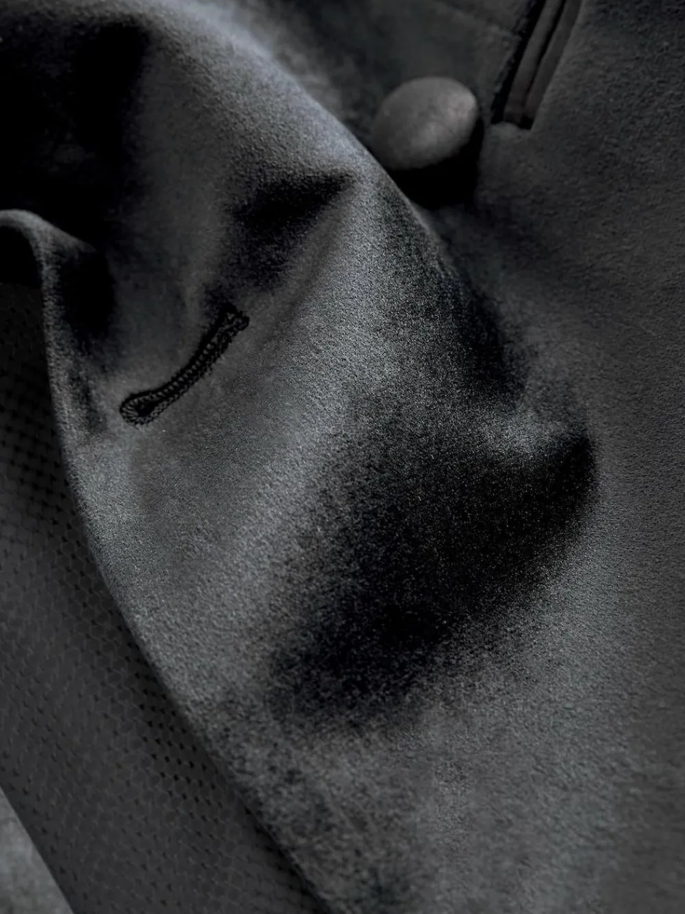 Outlet Next Black Double Breasted Slim Fit Velvet Blazer