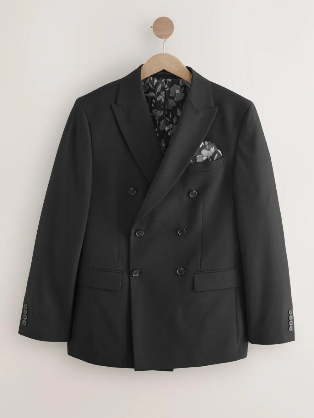 Hot Next Black Double Breasted Tailored Two Button Suit Jacket