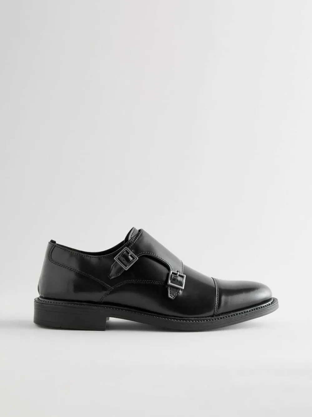 Next Black Double Monk Shoes^ Shoes