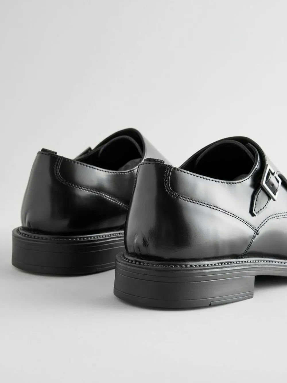 Next Black Double Monk Shoes^ Shoes