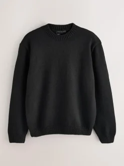 Next Black EDIT Knitted Graphic Crew Neck Jumper^ Knitwear|Knitwear