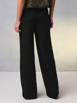 Outlet Next Elastic Back Wide Leg Trousers Black
