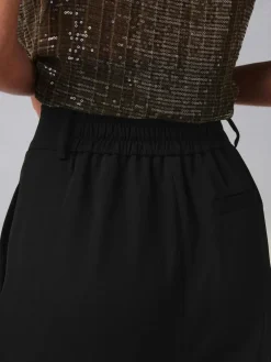 Outlet Next Elastic Back Wide Leg Trousers Black