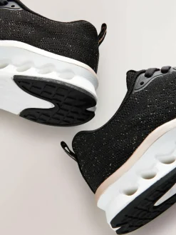 Next Elastic Lace-Up Trainers Black