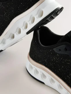 Next Elastic Lace-Up Trainers Black