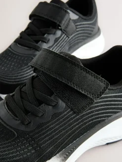 New Next Elastic Lace-Up Trainers Black