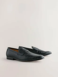 Next Embossed Leather Loafers^ Shoes