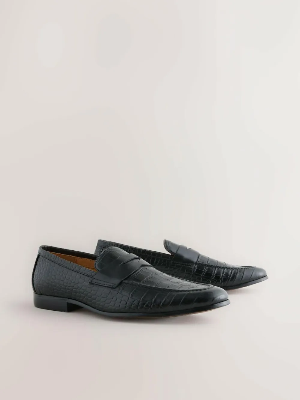 Next Embossed Leather Loafers^ Shoes