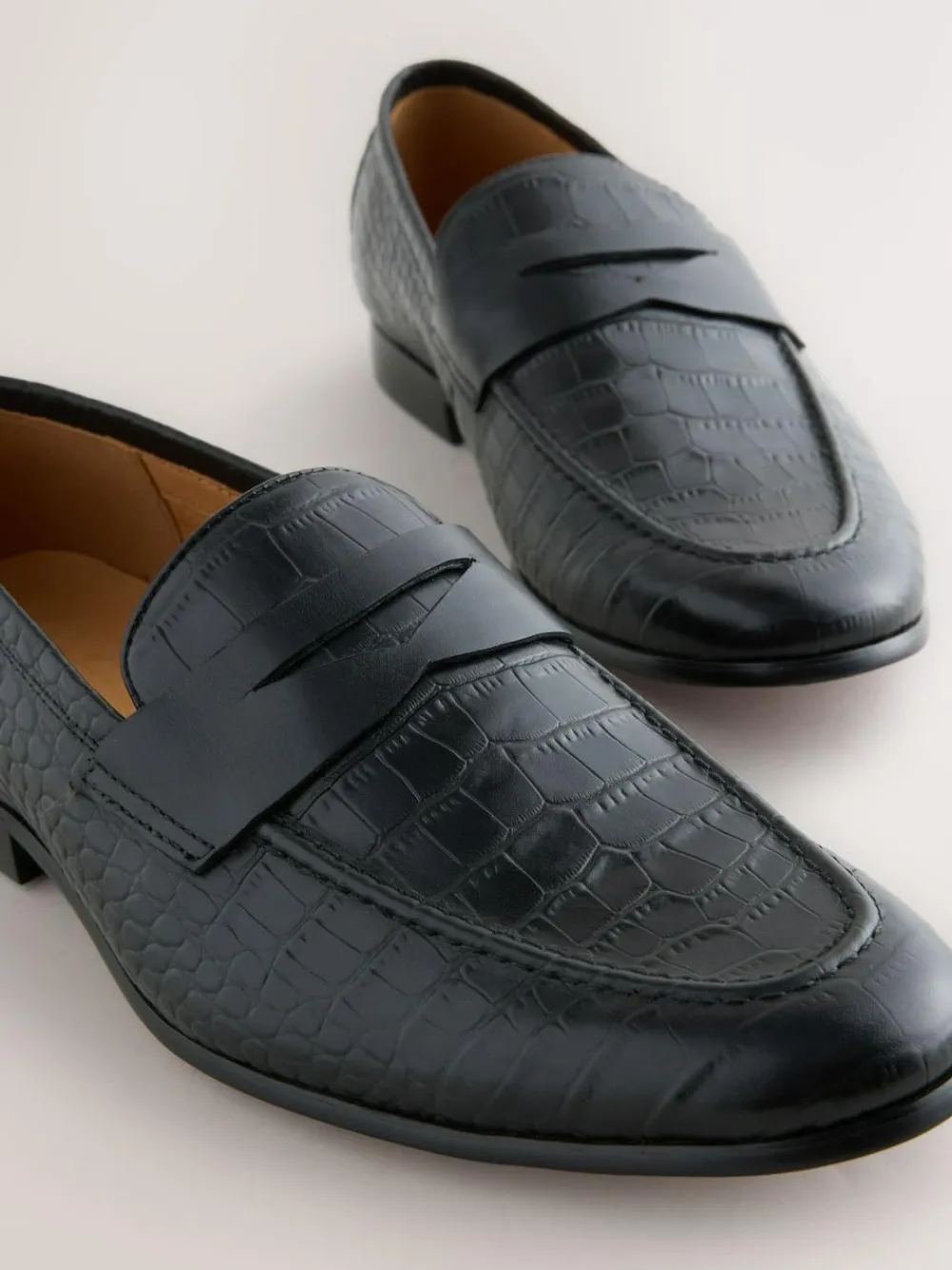 Next Embossed Leather Loafers^ Shoes