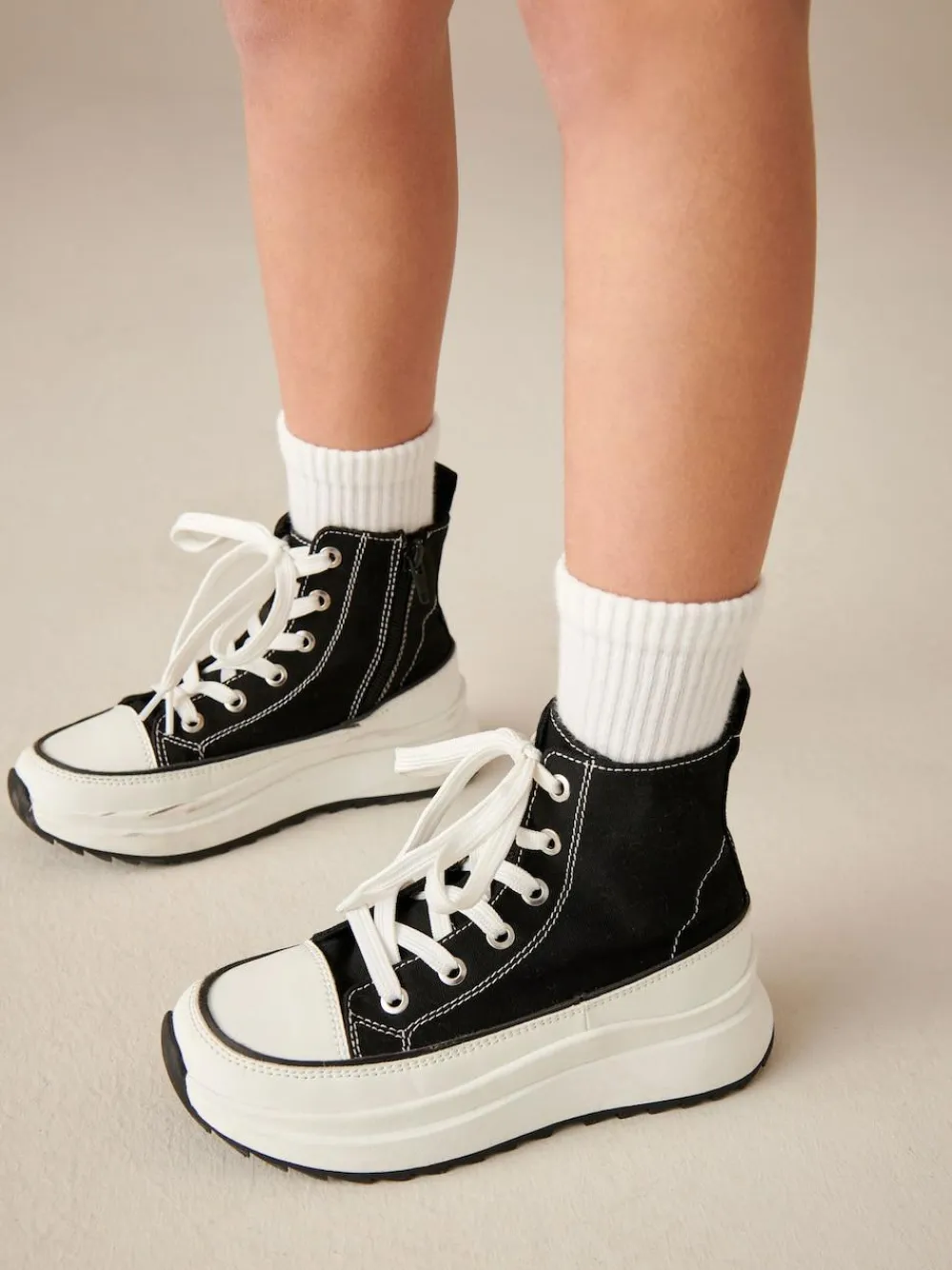 Outlet Next Extra Chunky Lace-Up With Zip Trainers Black