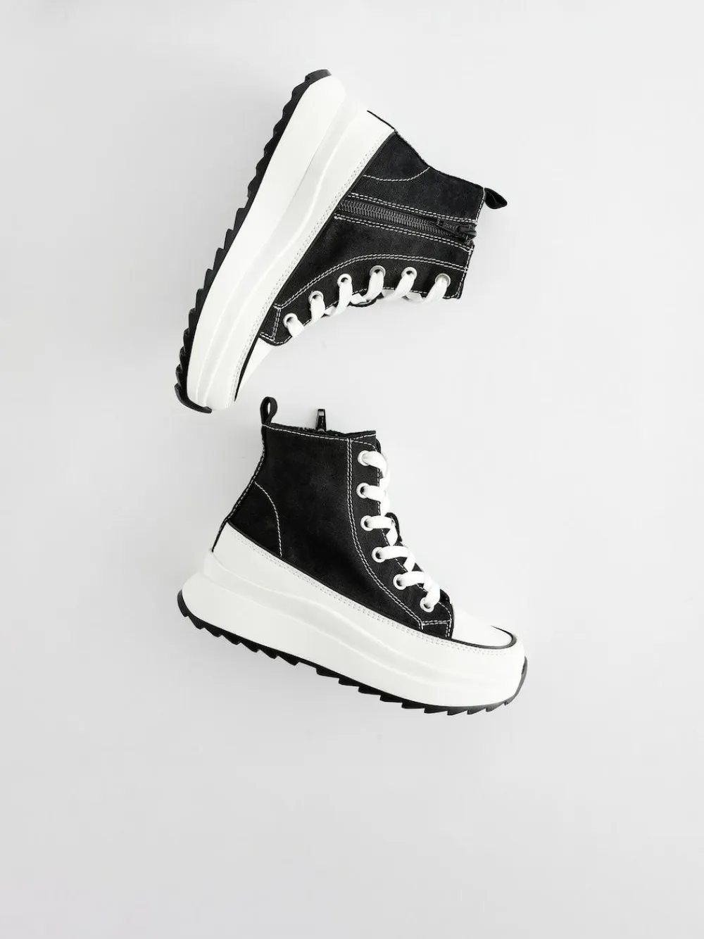 Outlet Next Extra Chunky Lace-Up With Zip Trainers Black