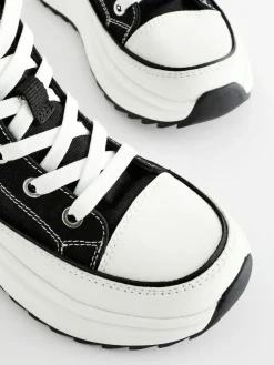 Outlet Next Extra Chunky Lace-Up With Zip Trainers Black