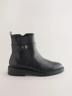 Next Black Extra Wide Fit Buckled Chelsea Boots^Women Boots & Wellies|Boots