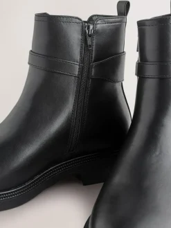 Next Black Extra Wide Fit Buckled Chelsea Boots^Women Boots & Wellies|Boots