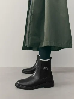 Next Black Extra Wide Fit Buckled Chelsea Boots^Women Boots & Wellies|Boots