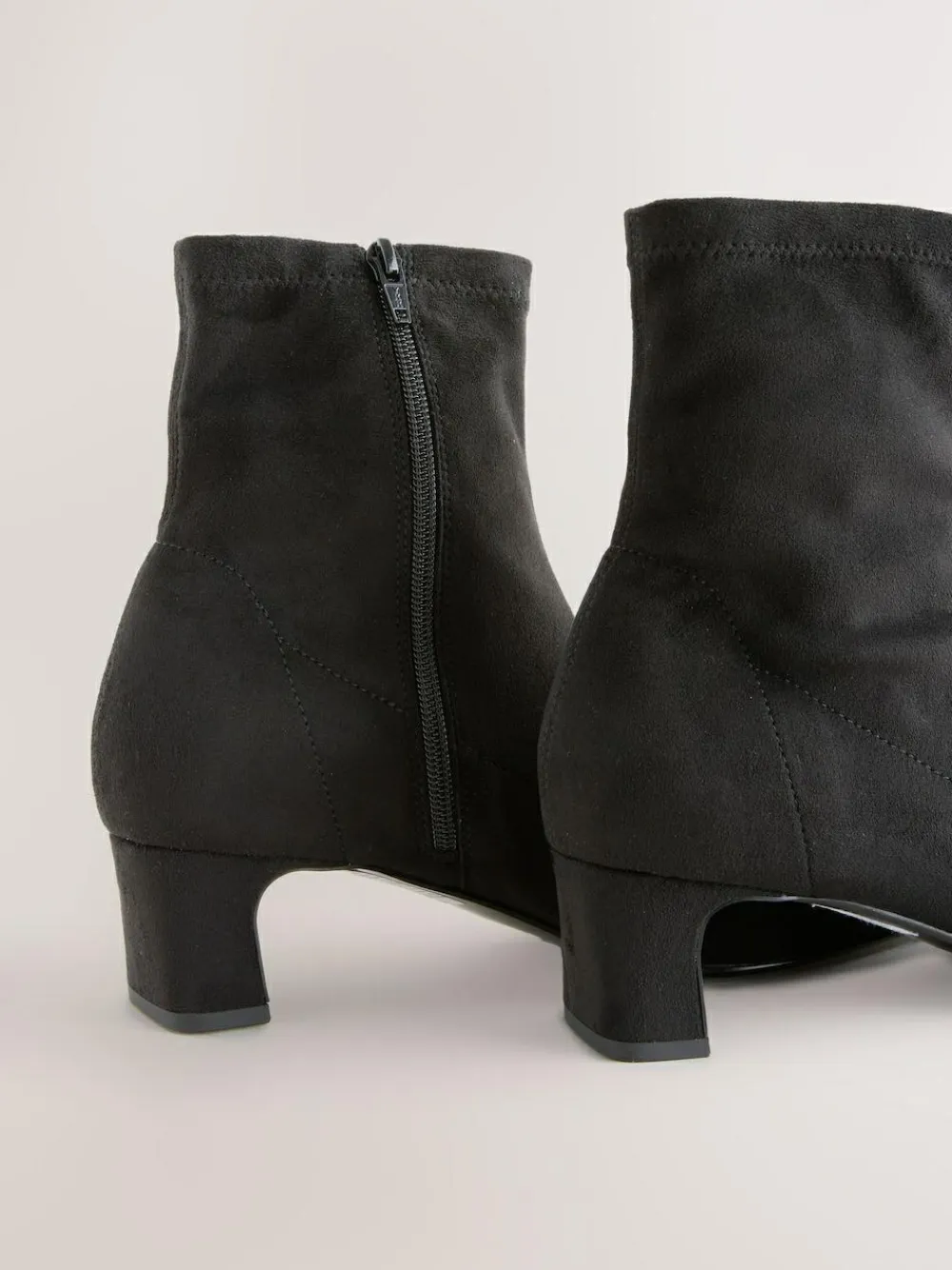 Outlet Next Extra Wide Fit Chisel Toe Block Heel Sock Boots Black