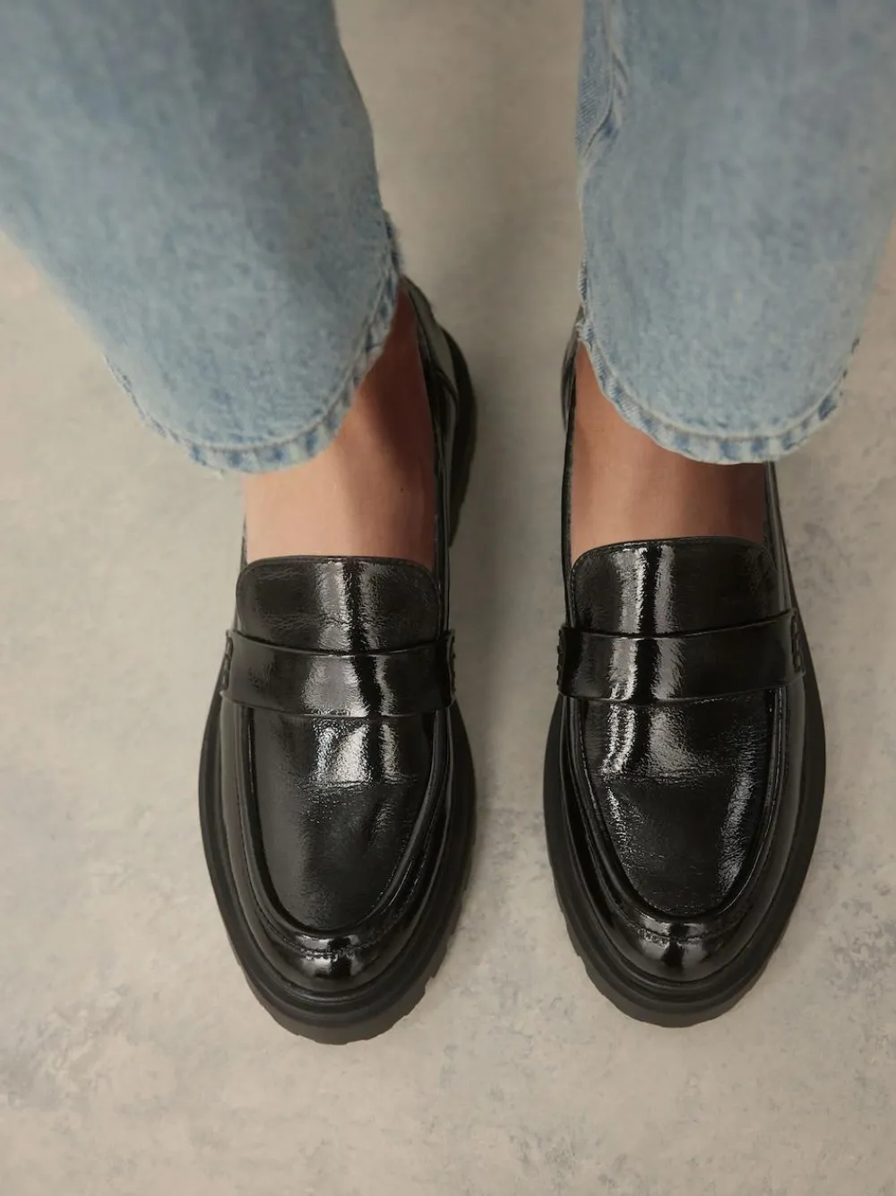 Online Next Extra Wide Fit Chunky Loafers Black