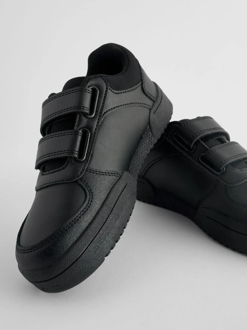 Outlet Next Black Extra Wide Fit (H) 3 Straps Touch Fastening School Shoes