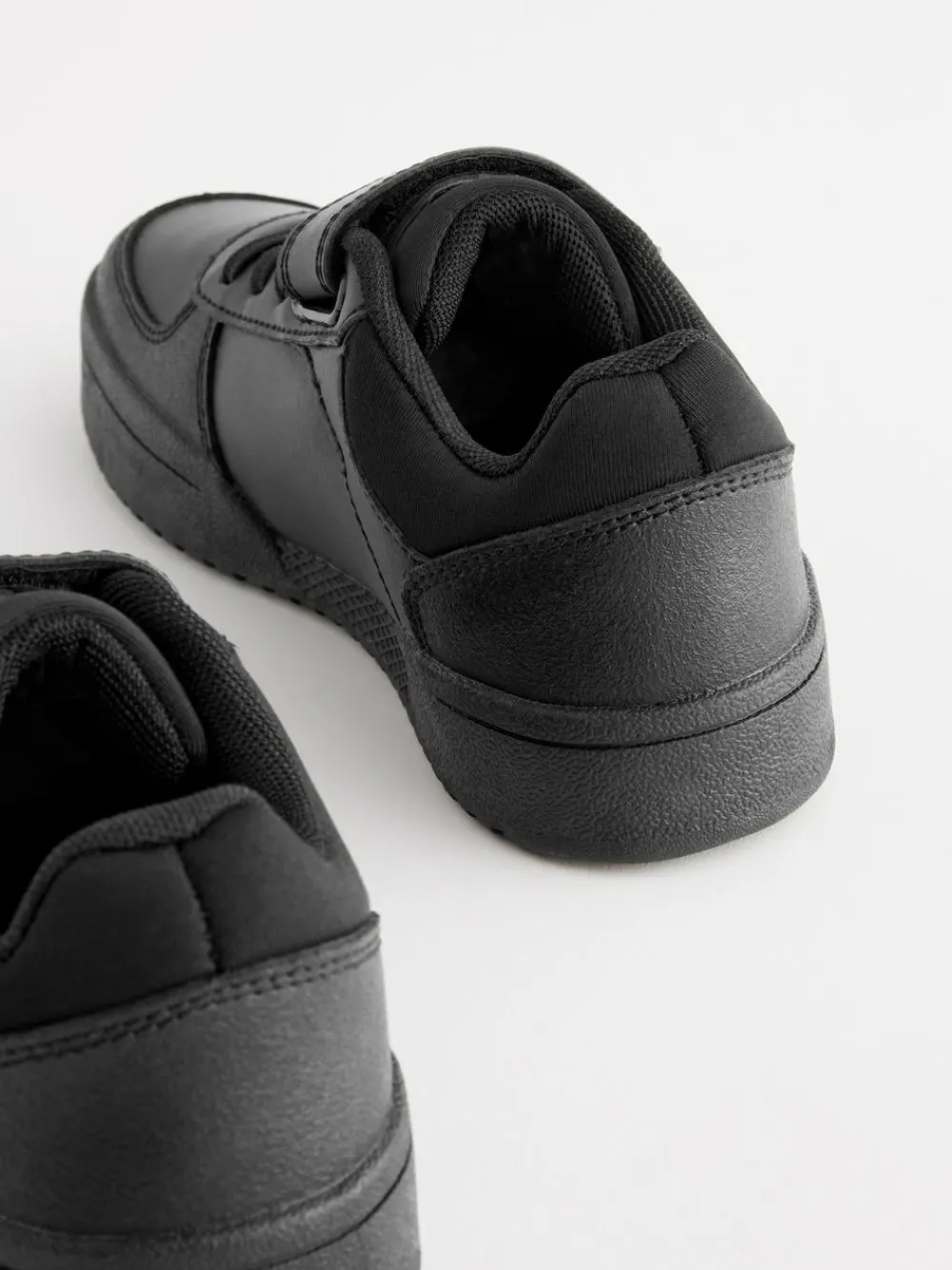 Next Black Extra Wide Fit (H) 1 Strap Elastic Lace School Trainers^BOY Shoes|School Shoes