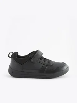 Next Black Extra Wide Fit (H) Elastic Lace School Trainers^BOY School Shoes|Boys Shoes