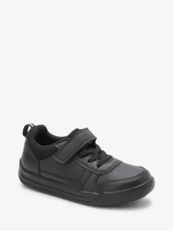Next Black Extra Wide Fit (H) Elastic Lace School Trainers^BOY School Shoes|Boys Shoes