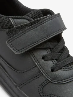 Next Black Extra Wide Fit (H) Elastic Lace School Trainers^BOY School Shoes|Boys Shoes
