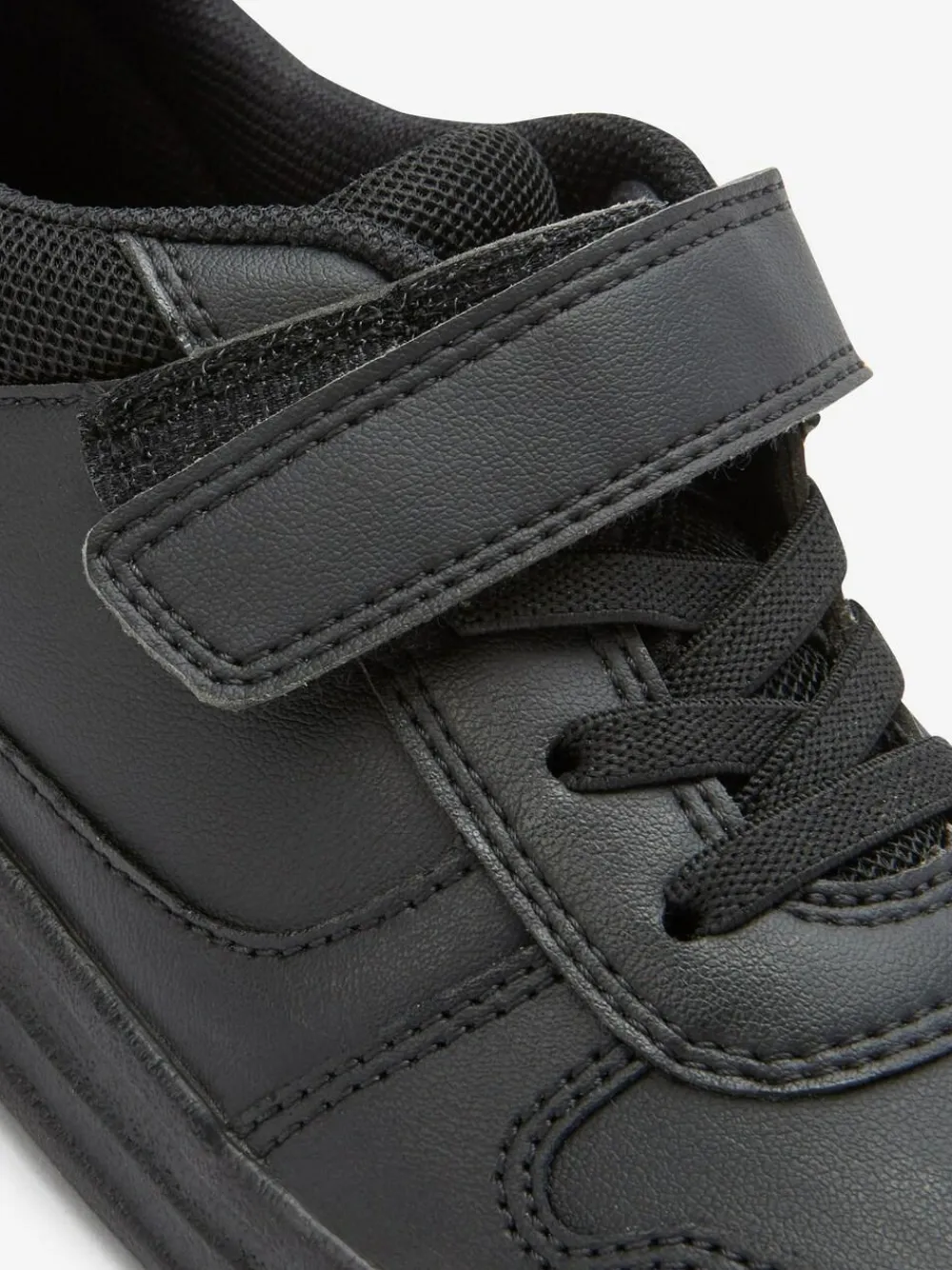 Next Black Extra Wide Fit (H) Elastic Lace School Trainers^BOY School Shoes|Boys Shoes