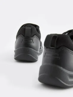 Next Black Extra Wide Fit (H) Elastic Lace School Trainers^BOY School Shoes|Boys Shoes