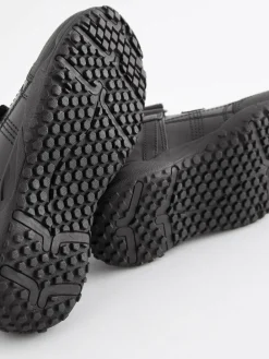 Next Black Extra Wide Fit (H) Leather Touch Fastening School Shoes^BOY School Shoes|Boys Shoes