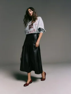 Next Faux Leather Midi Kilt Skirt^Women Skirts