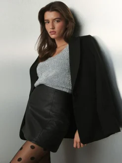 Next Faux Leather Mini Skirt^Women Skirts