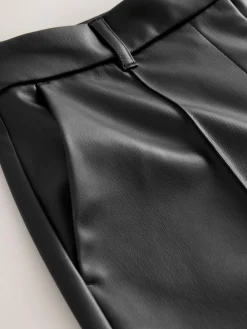 Clearance Next Faux Leather Straight Leg Trousers Black