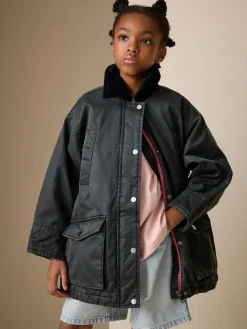 Next Black Faux Waxed Jacket (5-14yrs)^ Jackets & Coats|Snowsuits & Coats
