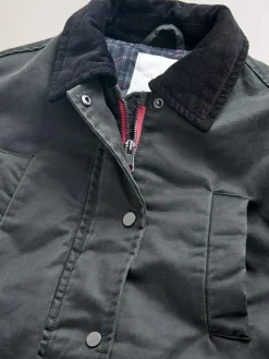 Next Black Faux Waxed Jacket (5-14yrs)^ Jackets & Coats|Snowsuits & Coats