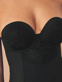 Online Next Firm Tummy Control Cupped Lace Body Black