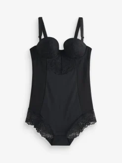 Online Next Firm Tummy Control Cupped Lace Body Black