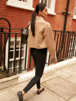 Next Black Fleece Lined Warm Handle Cosy Jersey Denim Leggings^Women Leggings & Sweatpants