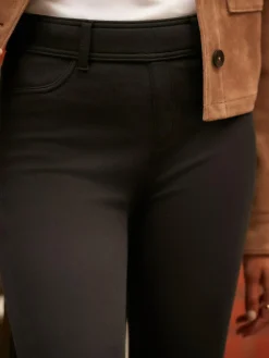 Next Black Fleece Lined Warm Handle Cosy Jersey Denim Leggings^Women Leggings & Sweatpants