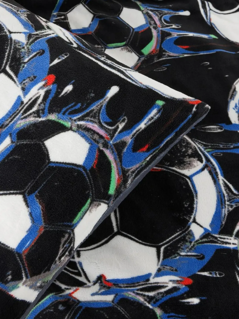 Sale Next Duvet Cover and Pillowcase Set Black Football Cosy Fleece