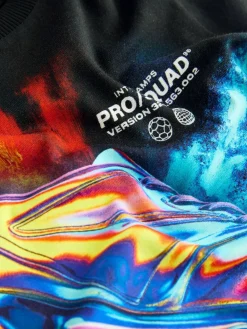 Clearance Next Black Football Regular Fit Short Sleeve All-Over Print T-Shirt (3-16yrs)