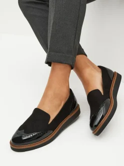 Best Next Black Forever Comfort® Brogue Detail Chunky Sole Loafers