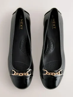 Next Black Forever Comfort® Chain Hardware Ballerina Flats^Women Flats
