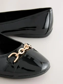 Next Black Forever Comfort® Chain Hardware Ballerina Flats^Women Flats