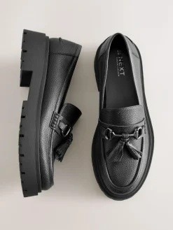 Best Next Forever Comfort Chunky Platform Tassel Loafers Black