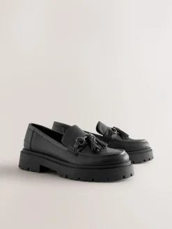Best Next Forever Comfort Chunky Platform Tassel Loafers Black