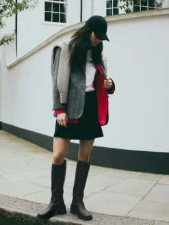 Next Black Forever Comfort® Chunky Heeled Round Toe Knee High Boots^Women Wide Fit & Extra Wide Fit