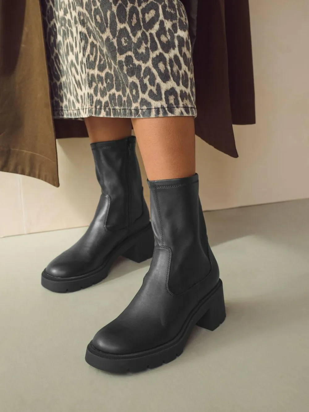 Hot Next Black Forever Comfort® Chunky Sock Ankle Boots