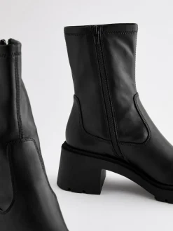 Hot Next Black Forever Comfort® Chunky Sock Ankle Boots