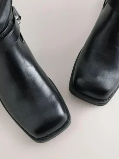 Outlet Next Forever Comfort® Knee High Biker Boots Black